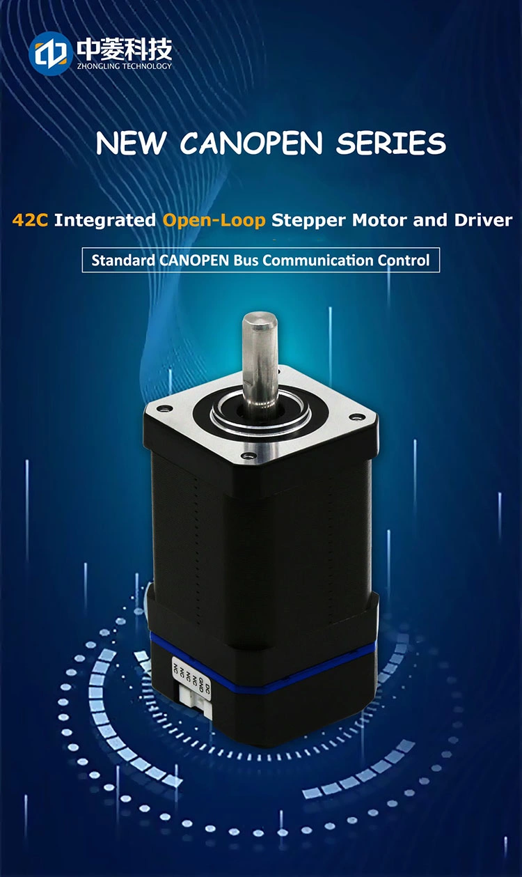 Zltech 2phase 1.8degree NEMA 17 42mm 24V 1.5A 0.7n. M Torque Brushless DC Canopen Integrated Open Loop Stepper Motor and Driver