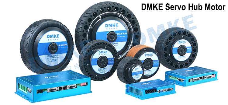 Dmke IP65 Waterproof 12V 24V 36V 48V 4.5 5 5.5 6.5 8 10 12 Inch Agv Robot in Wheel Electric Brushless Servo Hub Motor